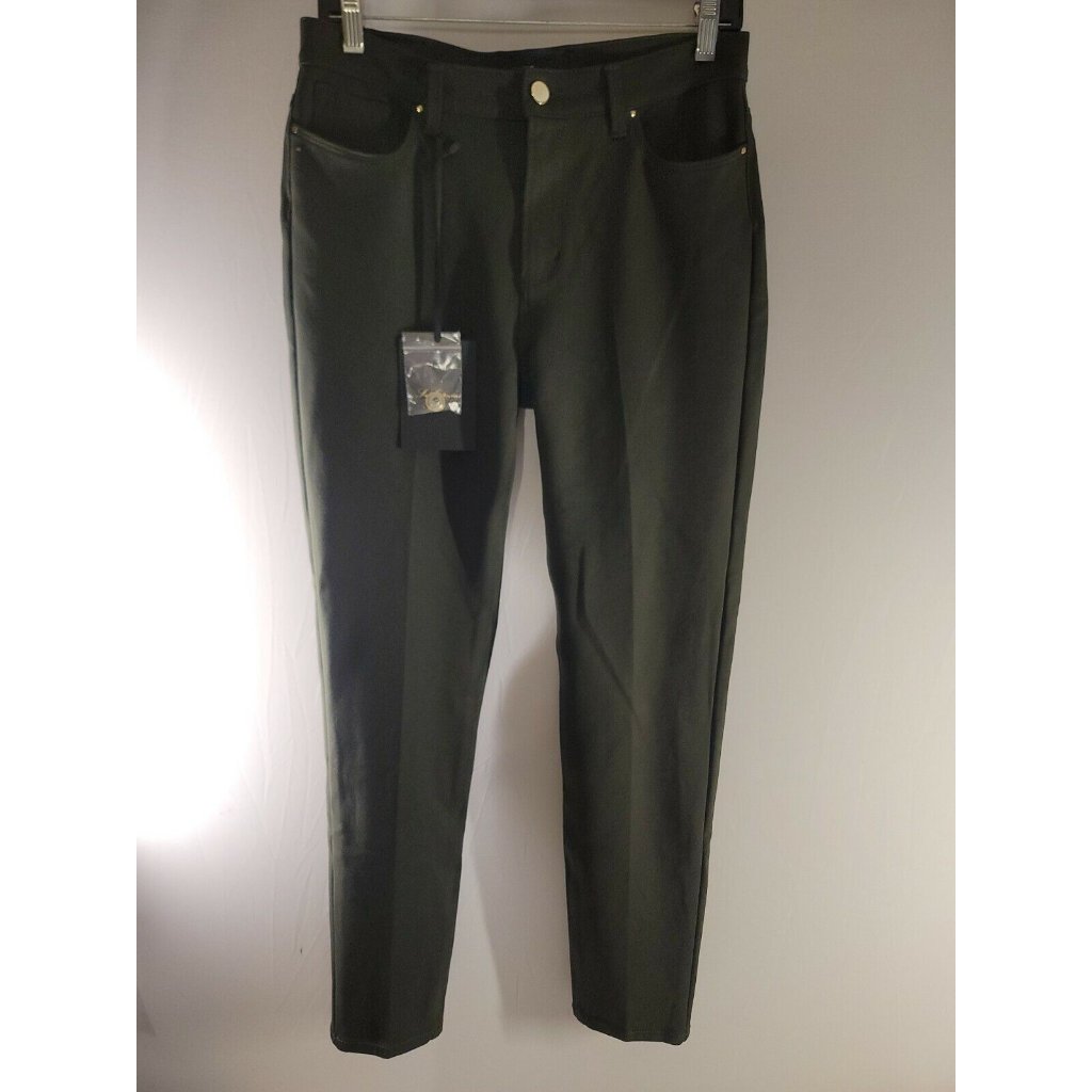 Les Copains Bvm Spa Green Skinny Leg Pants Made In Italy 30x28.5x10 Nwt